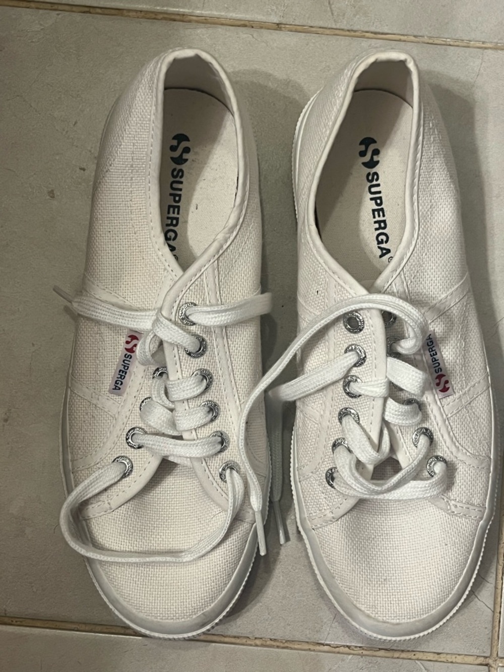 Superga White Low-Top Canvas Sneakers